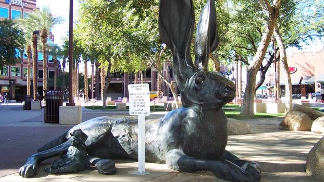 Monumental bronze rabbit